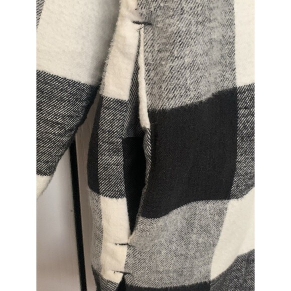 Great Plains Mens Quilted Flannel Shirt Jacket Buffalo Check Black White Size XL - Picture 9 of 14